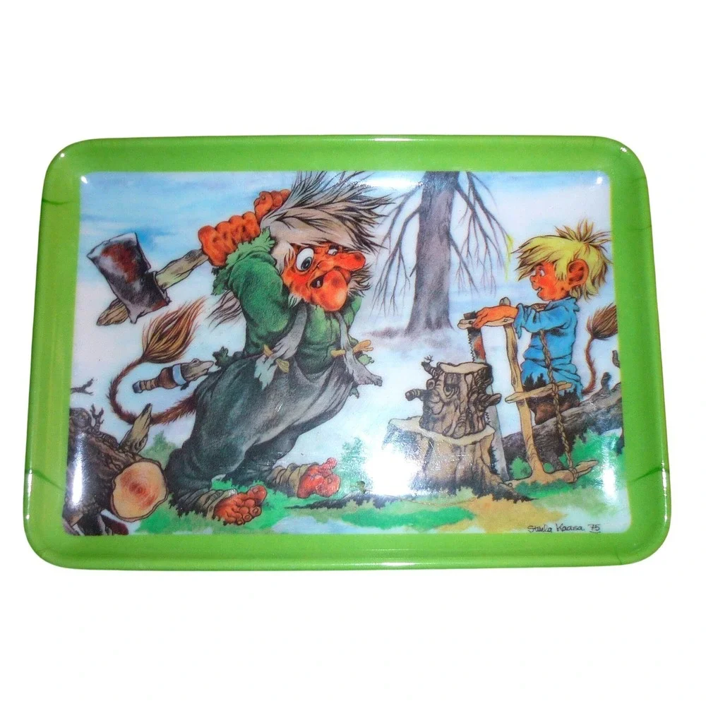 Vintage 1975 Steila‎ Kaasa Norwegian Troll Melamine Mini Tray Scandinavian Art